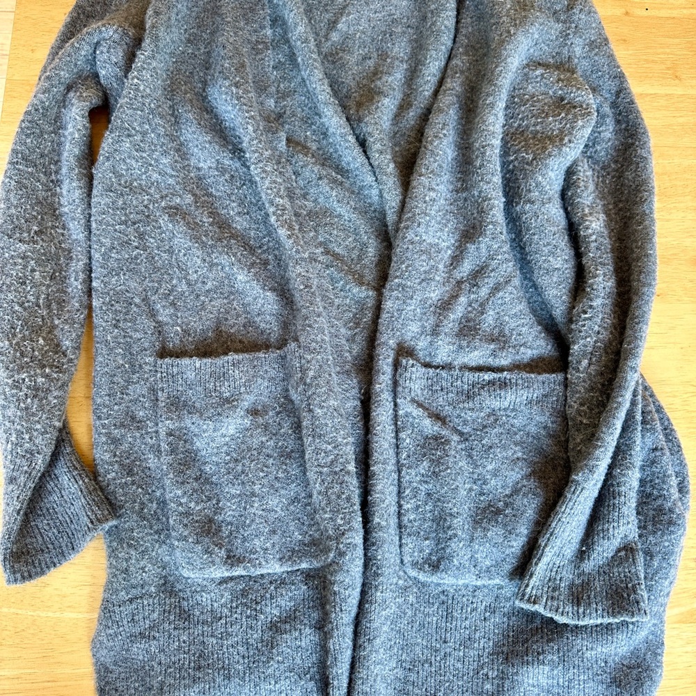 Madewell Charcoal Wool Cardigan, Size XS